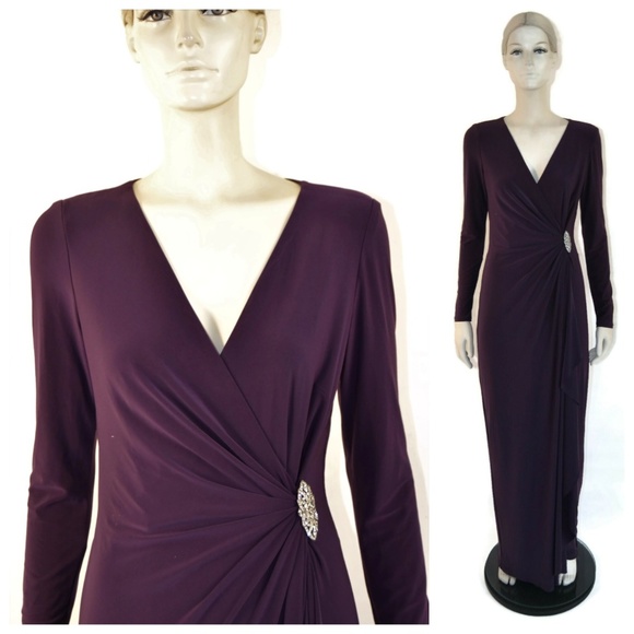 ralph lauren jersey bell sleeve gown